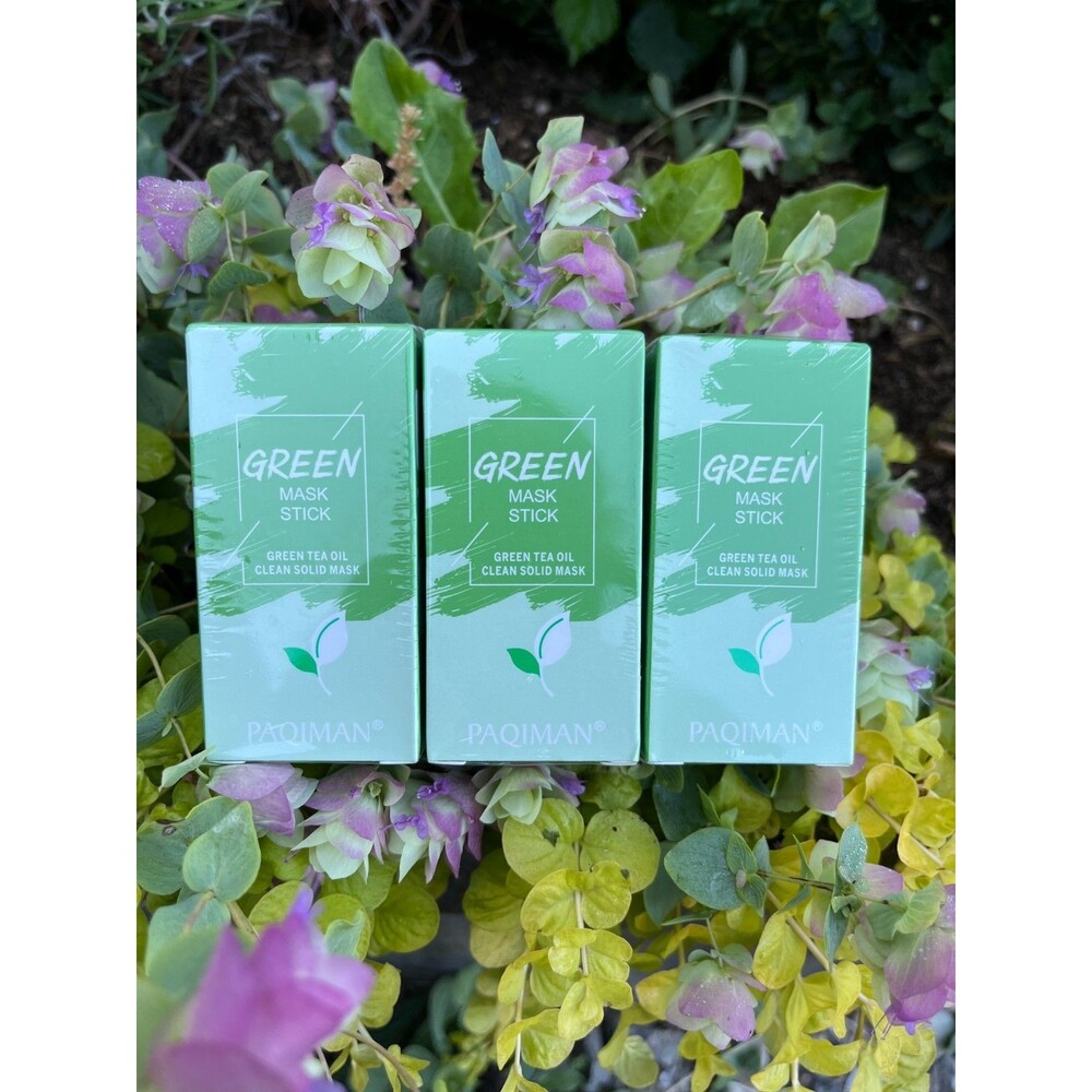 3PCS PAQIMAN Mask Stick Green Tea Oil Control Cleansing Solid Mask 40g